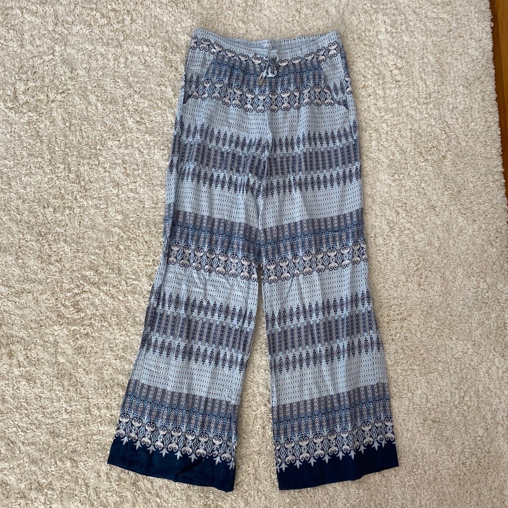 Blue flowy pants
